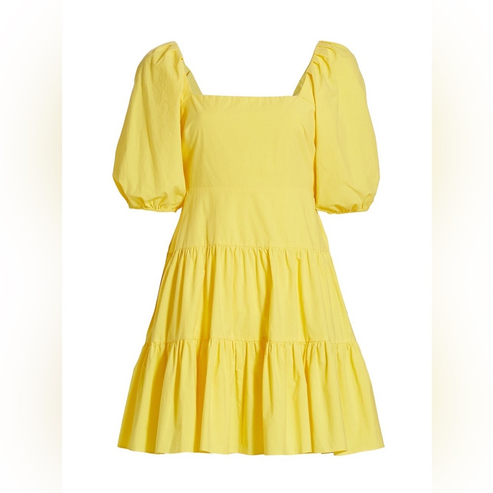 NWOT Tanya Taylor Carly Mini Puff Sleeve Dress in Yellow - size 2